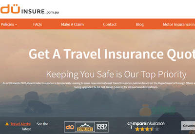 Downunder Insurance 全球旅遊保險購買網站