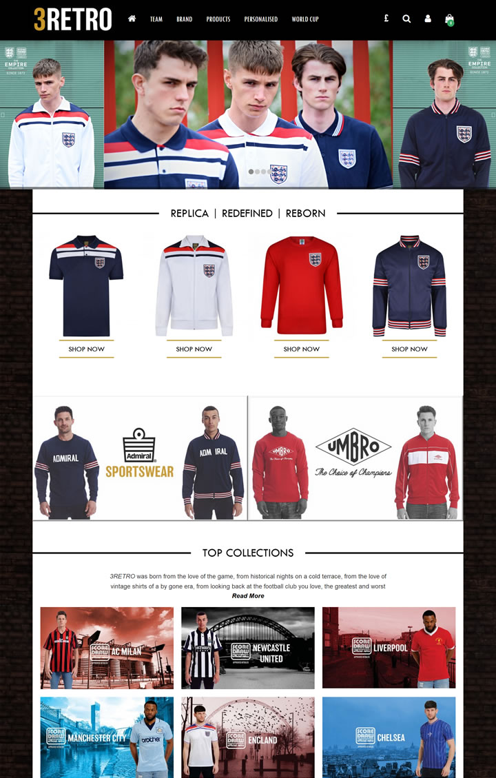 英國復古服裝和球衣購買網站：3Retro Football 英國購物網站 MeetKK-MeetKK
