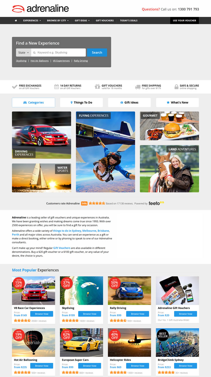 澳大利亞冒險體驗：Adrenaline（跳傘、V8賽車、熱氣球等） 澳洲購物網站 MeetKK-MeetKK