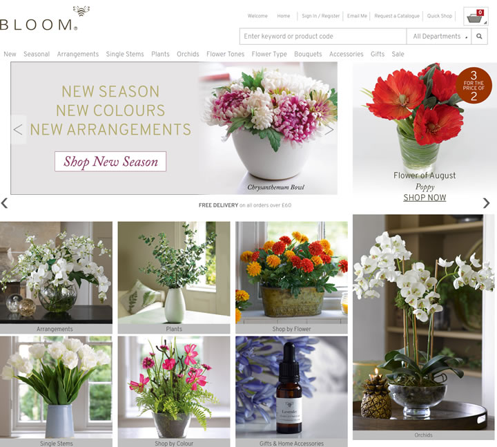 絹花、人造花和人造花卉：BLOOM 英國購物網站 MeetKK-MeetKK