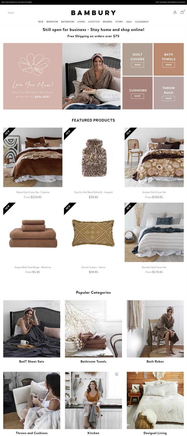 澳大利亞床上用品、浴巾和傢居用品購物網站：Bambury 澳洲購物網站 MeetKK-MeetKK