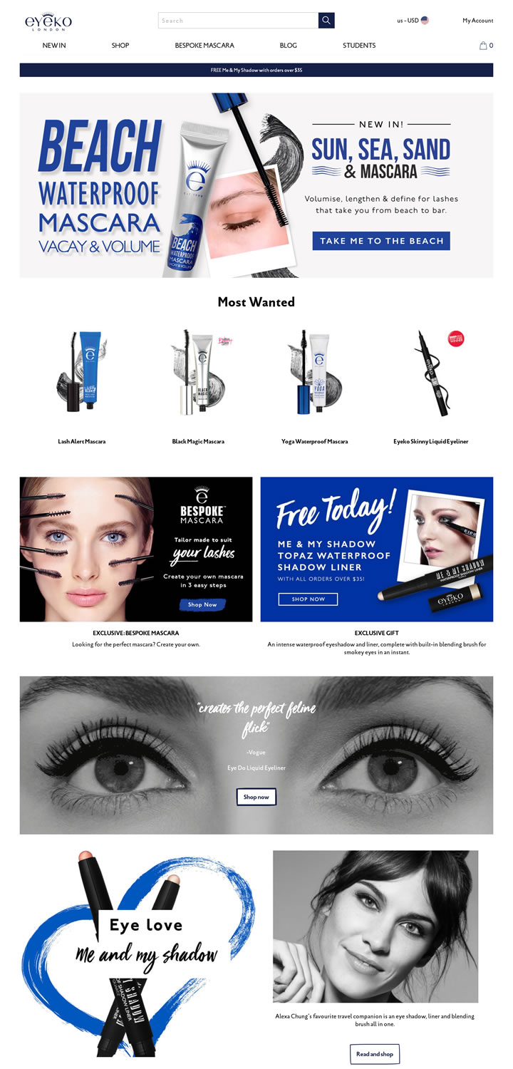 Eyeko美國：屢獲殊榮的睫毛膏、眼線筆和眉妝 美國購物網站 MeetKK-MeetKK