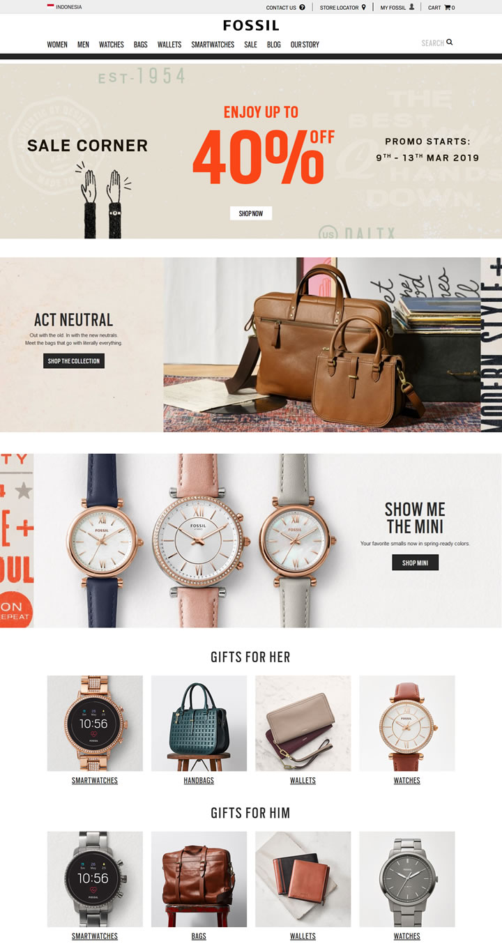 Fossil Indonesia 印尼購物網站MeetKK
