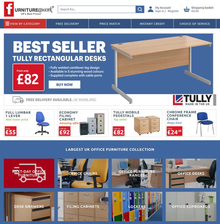 英國辦公傢具網站：Furniture At Work 英國購物網站 MeetKK