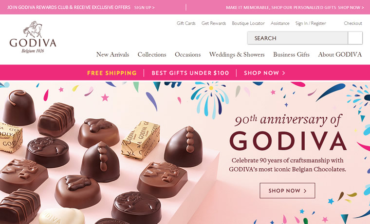 全球知名巧克力品牌：Godiva 美國購物網站 MeetKK-MeetKK
