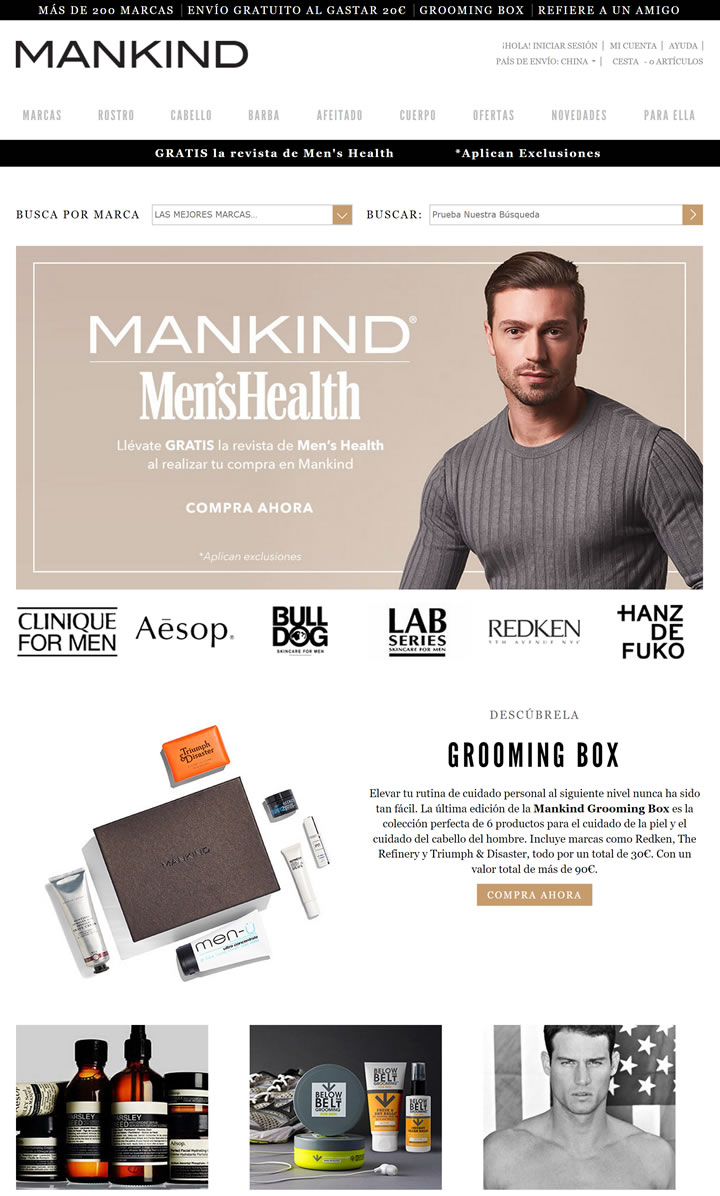 Mankind西班牙男士護膚品網站：購買皮膚護理、護發和剃須 西班牙購物網站 MeetKK-MeetKK