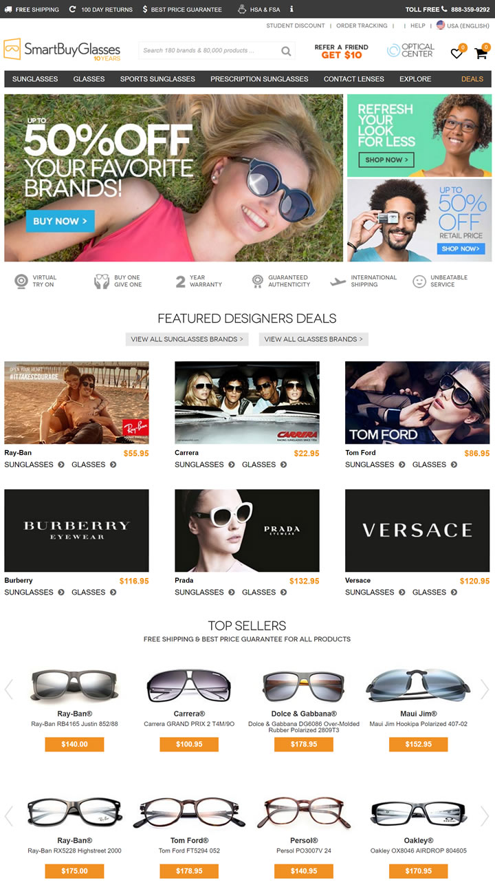 SmartBuyGlasses美國官網：太陽眼鏡和眼鏡 美國購物網站 MeetKK-MeetKK