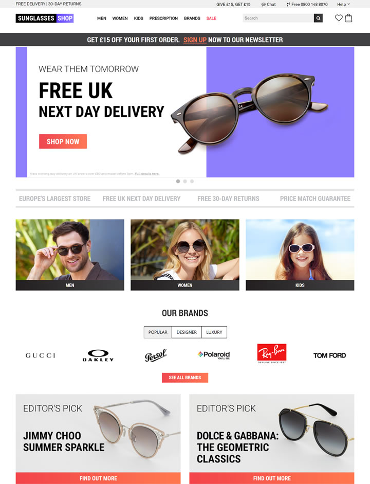 法國太陽鏡店：Sunglasses Shop 法國購物網站 MeetKK-MeetKK