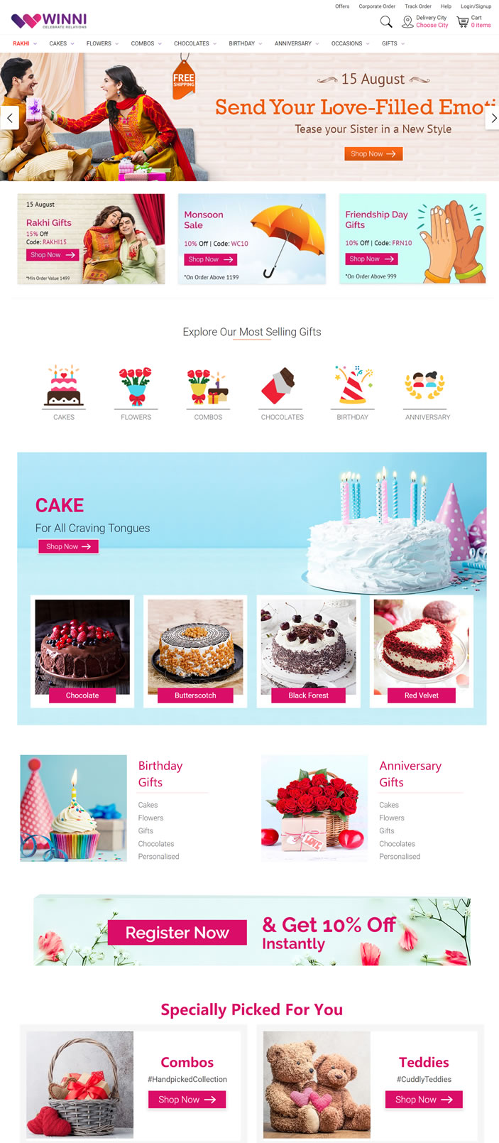 印度排名第一的蛋糕、鮮花和禮品送貨：Winni 印度購物網站 MeetKK-MeetKK