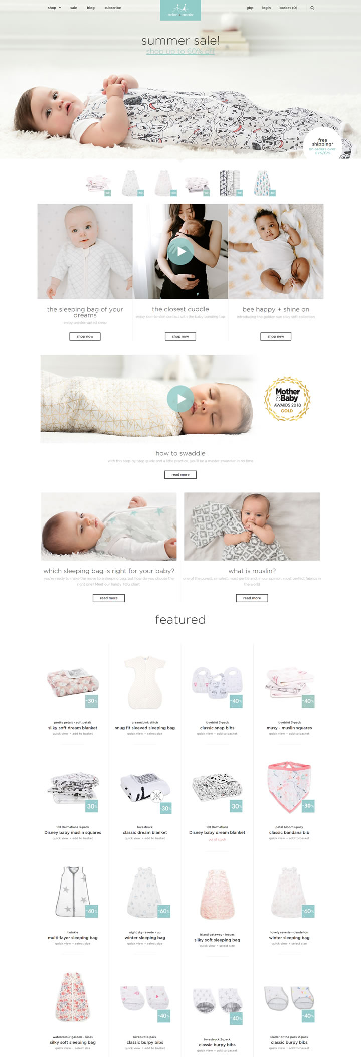 aden + anais英國官網：美國嬰兒貼身用品品牌 英國購物網站 MeetKK-MeetKK