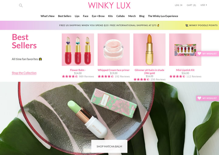 美國快時尚彩妝品牌：Winky Lux（透明花瓣潤唇膏） 美國購物網站 MeetKK-MeetKK
