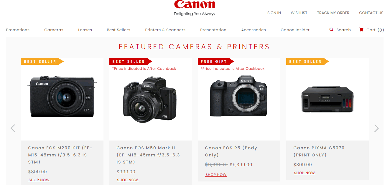 Canon：佳能 新加坡 新加坡 購物網站 MeetKK-MeetKK