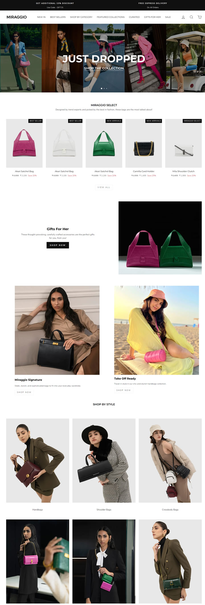 在印度購買最佳品牌女士手袋：Miraggio 印度購物網站 MeetKK-MeetKK